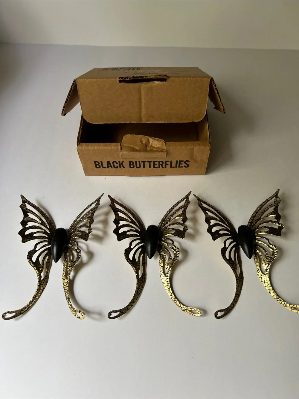 Home Interiors & Gifts Gold Butterfly Wall Hooks - Set of 3